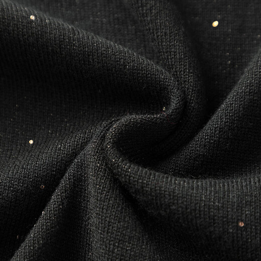 Late white off-size clearance 2025 autumn and winter fashionable casual sweater solid color slimming sequined sweater for women black S