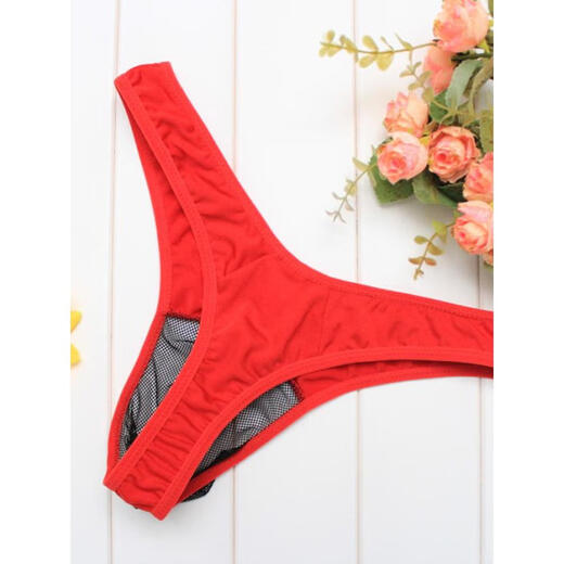 AJFN Victoria Men's Thong Underwear Seamless Sexy Hot Temptation Mesh Sexy Transparent Daily Wear Mood T Black One Size 90135Jin Jin is equal to 0.5 kg