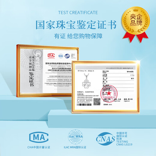 China Gold (CHINA GOLD) platinum necklace women's four-leaf clover light luxury platinum pendant birthday gift for girlfriend and wife wedding anniversary practical lucky four-leaf clover platinum pendant + platinum flash O chain