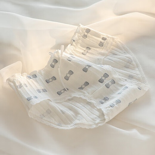 Universal underwear for women, pure cotton, all-season thin, high elastic breathable mid-waist triangle shorts for girls and students, crushed strawberry 105~135