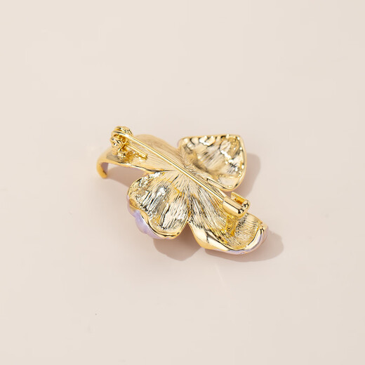 Qlady purple flower suit sweater corsage brooch high-end light luxury women's 2025 new pin accessories to fix clothes