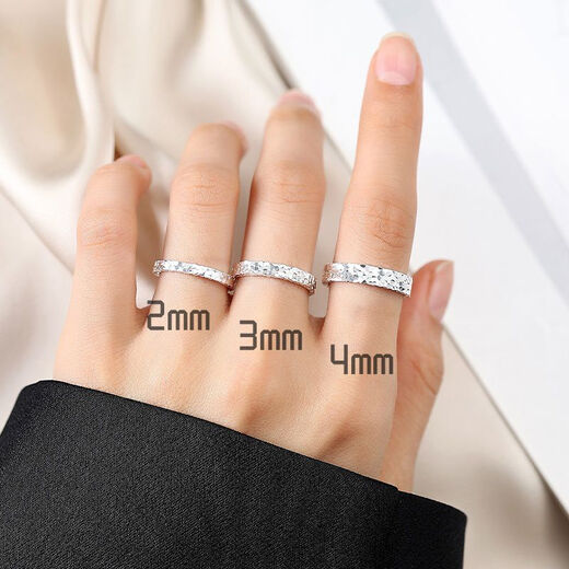 9999 sterling silver pure silver three-sided crushed ice couple ring men and women closed ring ring flash ring gift 4mm-crushed ice weighs about 3.5g Hong Kong code-18