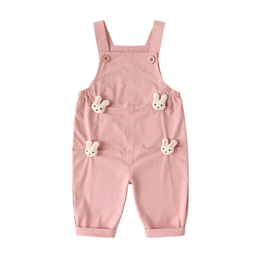 Dudu Baby Dopamine Overalls Spring and Autumn Children's Pants Spring Girls Casual Pants Boys Pants Spring Style Khaki 100