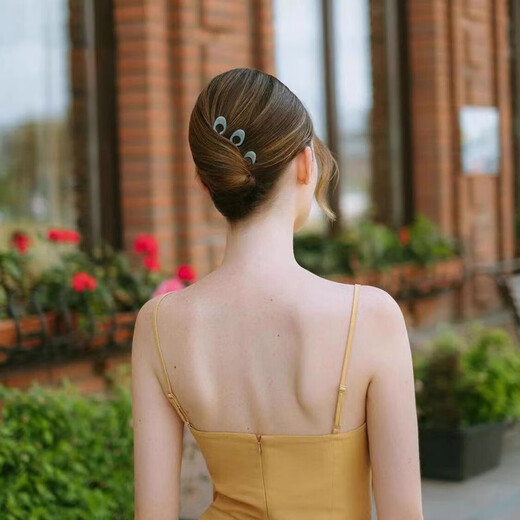 Antimei simple all-purpose small fish hairpin for women's daily ball head small U-shaped hair artifact high-end multi-functional hairpin 3 gradient coffee (about 8.5cm)