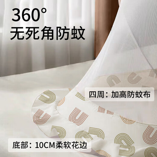 Qiaolexiong crib mosquito net cover for newborn children, full-cover universal foldable light-shielding anti-mosquito cover, yurt, quiet gray - full mesh model (small size - suitable for 0-1.5 years old) -