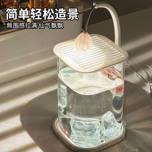 Round household transparent small fish tank desktop 4K ultra-clear desktop fish tank decoration ornamental one-piece desktop ecological aquarium turtle tank goldfish tank blue diamond pearl coral package