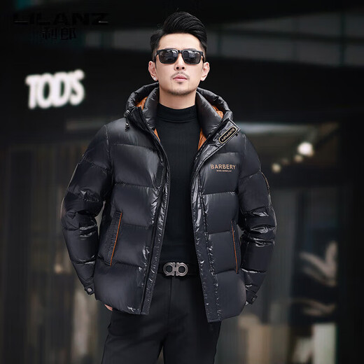 LILANZ men's down jacket winter new high-end brand hooded light luxury white duck down men's jacket blue L
