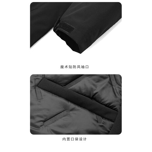 PNJ cotton jacket for men in autumn and winter, warm and windproof cotton jacket, outdoor casual jacket, black 3XL