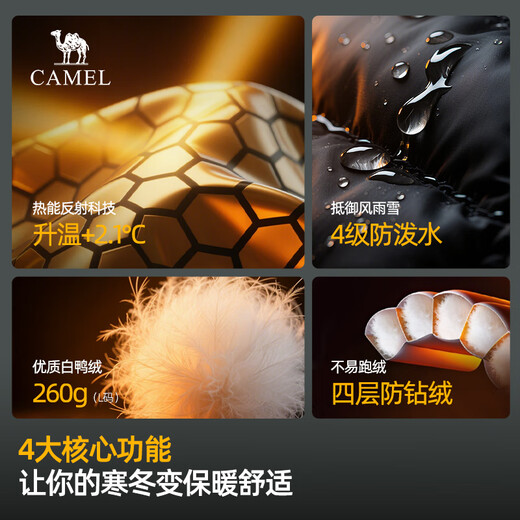 Camel Volcano Down Jacket 2.0 Wang Junkai's same urban light outdoor thickened warm jacket winter M13CR07066K