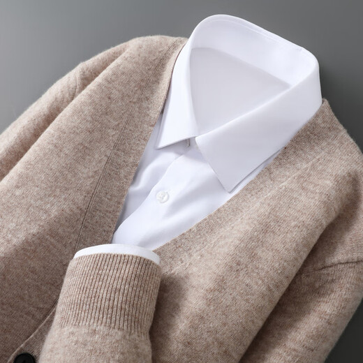 Hengyuanxiang new autumn and winter pure wool cardigan men's V-neck buttoned sweater jacket loose bottoming wool sweater floral blue 2XL