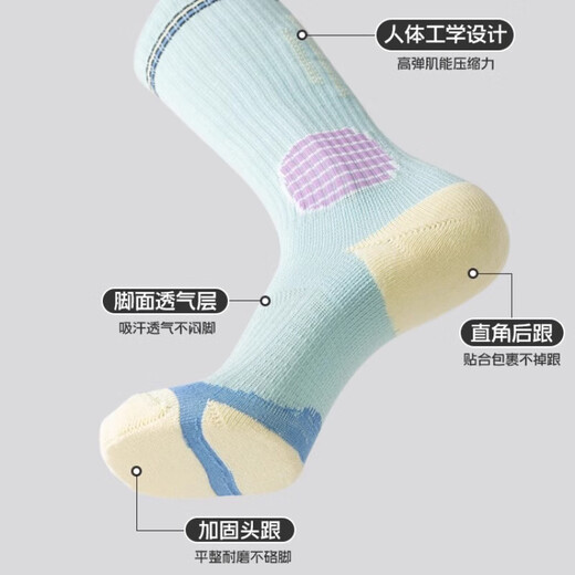 LDVEP German brand varicose veins elastic socks for fitness, calf socks, and medical care pressure socks for long-term standing and running soreness and swelling. Pink + blue strong pressure to prevent soreness and swelling. 2 pairs