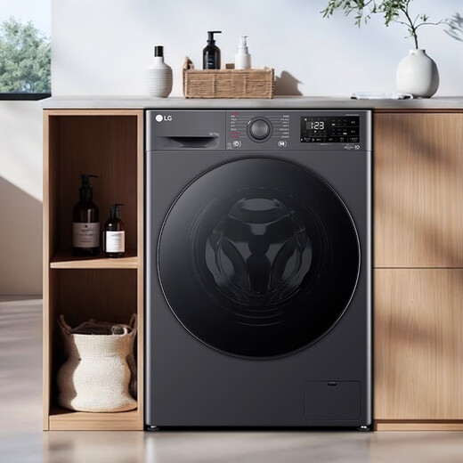 LG Nebula Black 10KG fully automatic washing machine with dryer, ultra-thin drum washing and drying, healthy steam sterilization, AI direct drive frequency conversion, AI smart washing FCY10R4M