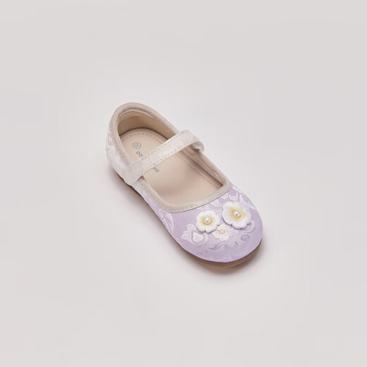 DAVE&BELLA Girls' Leather Shoes Chinese Style Children's Hanfu Shoes 2026 Spring New Baby Girls' Shoes Children's Casual Shoes Gradient Purple Ready Stock 21