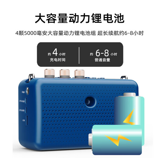 Lanyin Q12 electric blowpipe saxophone special speaker guitar playing and singing live broadcast internal recording instrument outdoor portable Bluetooth speaker Q12-Peacock Blue full set of accessories + storage bag