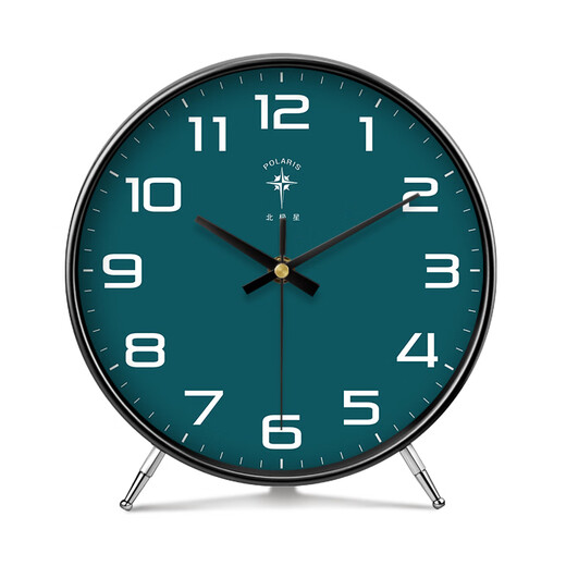 Polaris Nordic Ornament Table Clock Modern Simple Clock Bedroom Bedside Silent Desktop Desktop Solid Color Atmospheric Clock Polaris Constellation Clock 043 Black Ordinary Movement 8 inches in diameter 20 cm