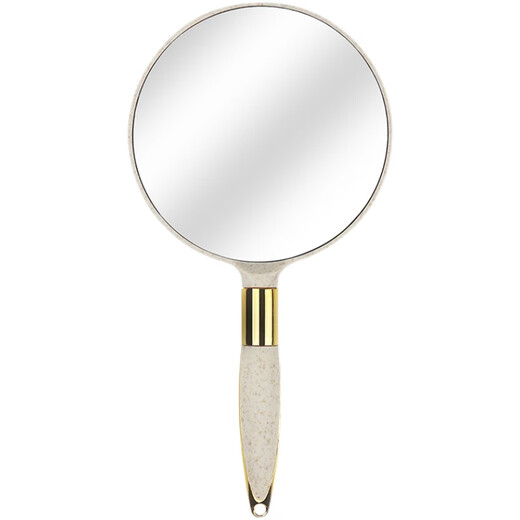 Mirror hand-held European retro handle cosmetic mirror hand-held beauty salon simple mirror portable tattoo supplies tools rechargeable three-tone light-green