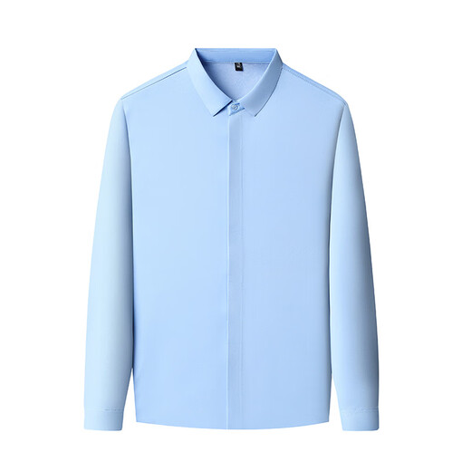 VICUTU hidden placket new velvet thickened men's shirt long-sleeved business casual no-iron stretch warm shirt men's sky blue M 165/48