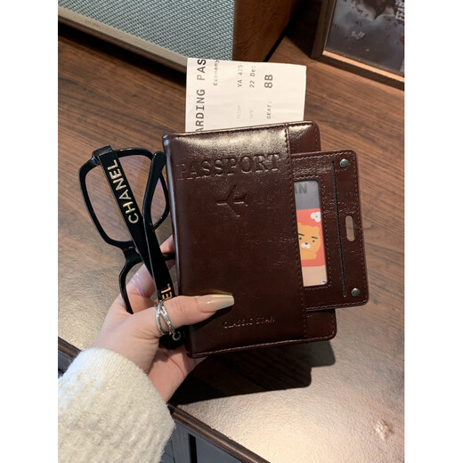 Bella贝啦 防盗刷RFID护照包旅行护照夹出国多功能证件收纳护照套 琥珀色 复古感