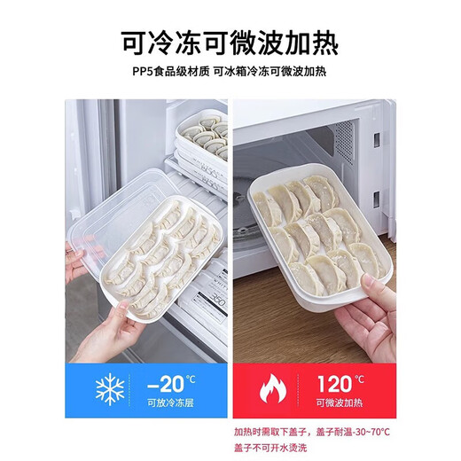 Home KATEI STORY Dumpling Box Food Grade Special Dumpling Storage Box Small Size Refrigerator Can Use Food Grade Freezing Quick Frozen Water Dumpling Box Small Size 2 Pieces 1 Layer