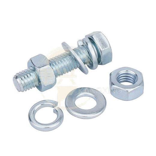 Vinoa 4.8 grade electro-galvanized external hexagonal bolt and nut set GB5782/GB5783 screw and nut combination M6-24 16*120 (18 sets)