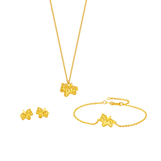 Saturday Fulingma Gold Necklace Pendant Earrings Pure Gold Zodiac Horse Approximately 2.41g Bracelet 16+3cm New Year's Birthday Gift