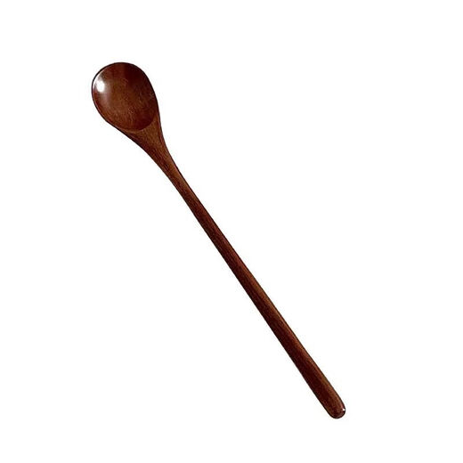 Fantasy Miss Ni ins Japanese retro solid wood long-handled stirring spoon coffee spoon milk powder stirring stick honey spoon spoon dark pointed spoon 1