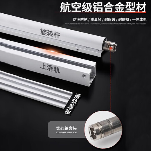 Hejiangong free-rotating folding magic door hardware accessories, inside and outside double-opening sliding rail revolving door, sky and earth axis hanging pulley, full set of magic door hardware