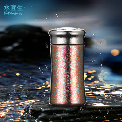 Shuiyisheng pure titanium thermos cup for men and women, high-end titanium cup, office tea and water separation, stew tea cup, portable car cup, ice crystal blue 280ml