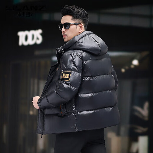 LILANZ men's down jacket winter new high-end brand hooded light luxury white duck down men's jacket blue L