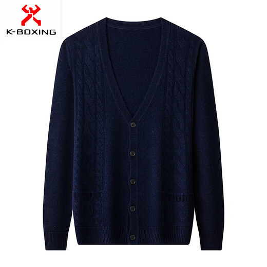 KBXNG Jinba Business Men's Wear 460g Wool Cardigan 2025 Autumn and Winter Men's Sweater Autumn and Winter Solid Color Business Men's Wear Red M 170