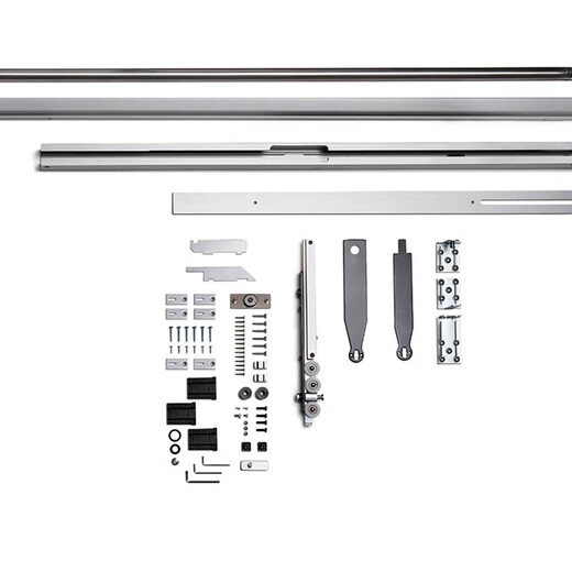 Hejiangong free-rotating folding magic door hardware accessories, inside and outside double-opening sliding rail revolving door, sky and earth axis hanging pulley, full set of magic door hardware