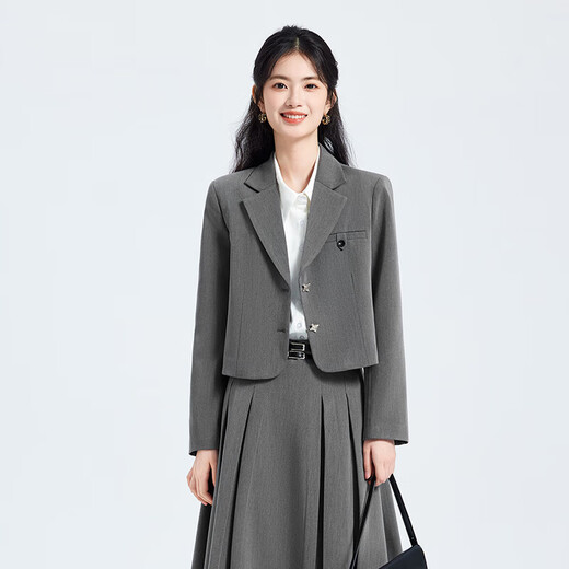 Formal suit for interview, small college student teacher wear, light workplace commuting professional suit skirt, black jacket + 2110 blue and white striped shirt + skirt L (recommended weight 106-118 Jin Jin equals about 0.5 kg)