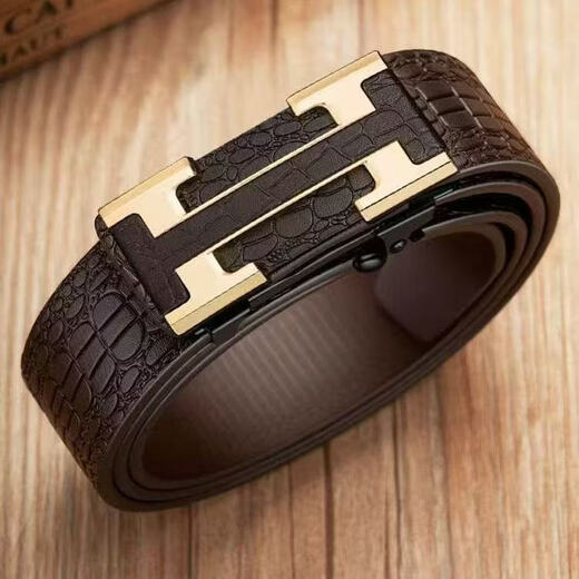 Crazy grab buy one get one free new men's toothless automatic buckle inner belt business versatile trouser belt WY premium belt set of two, one each in black and gold, 120cm
