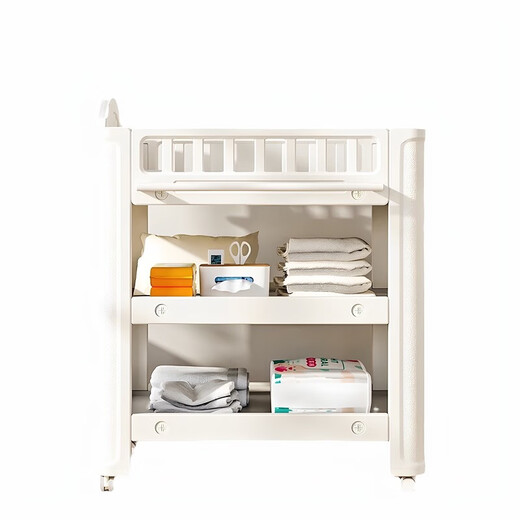 Babyviva baby changing table baby bath touch care table diaper changing removable newborn multifunctional changing table + latex pad + 6 storage boxes + 3 hanging boxes