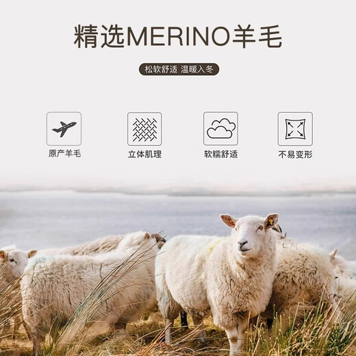 JEEP SPIRIT Jeep 100% pure wool neck scarf high-end winter men's neck cover outdoor cycling sports warm women's gift beige gray 100% wool