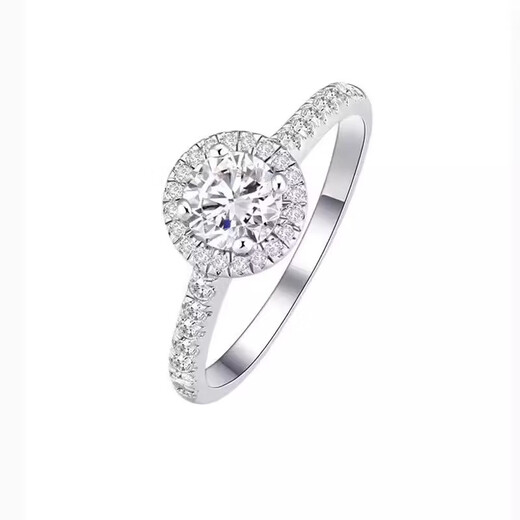 I Do platinum PT950 diamond ring 1 carat classic round cultivated diamond wedding ring proposal wedding anniversary gift for wife classic round 50 points diamond opening adjustable