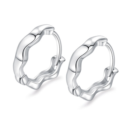 Wanfulong Genuine Platinum PT950 Mobius Earrings Women's Exquisite Fashion Earrings Birthday Gift for Girlfriend Platinum PT950 Mobius Earrings 2.15g