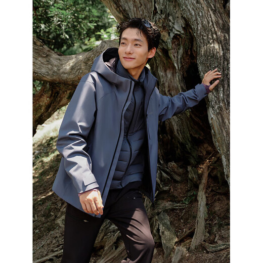 BOSIDENG goose down new outdoor foldable waterproof breathable fishing liner three-in-one assault clothes for men calcium earth brown 7C72 S 165_88A