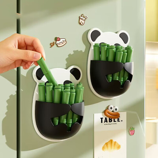 Panda magnetic sealing clip snap-on bamboo food snack bag dustproof and moisture-proof sealing clip refrigerator door magnetic box Panda magnetic box + 12 clips