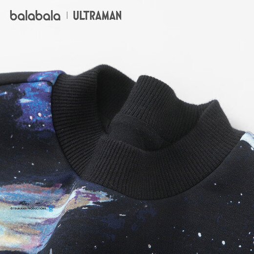 Balabala Ultraman IP boys sweatshirt half turtleneck autumn and winter tops comfortable and versatile fashionable and cool black tone 00399 130