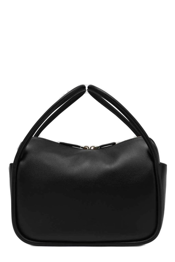 PRADA logo zipper tote bag black one size