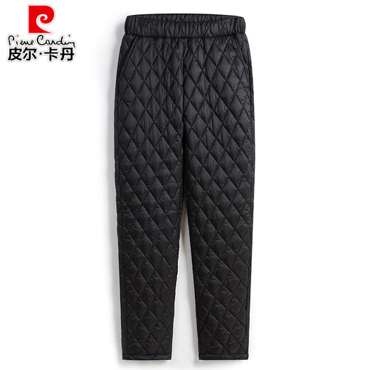 Pierre Cardin plus size mother's pants women's cotton pants outer wear winter down cotton pants women's plus size plus size medium and young thin warm trousers 2299 trousers black XL - (90-110Jin Jin equals 0.5 kg to wear)
