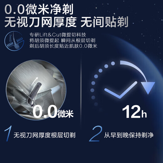 
Philips (PHILIPS) electric shaver luxury honeycomb 9 series starry blue gift box micro-cut technology shaver Father's Day gift to give boyfriend to husband [whole machine Netherlands] overseas direct mail SP9871 wireless charging