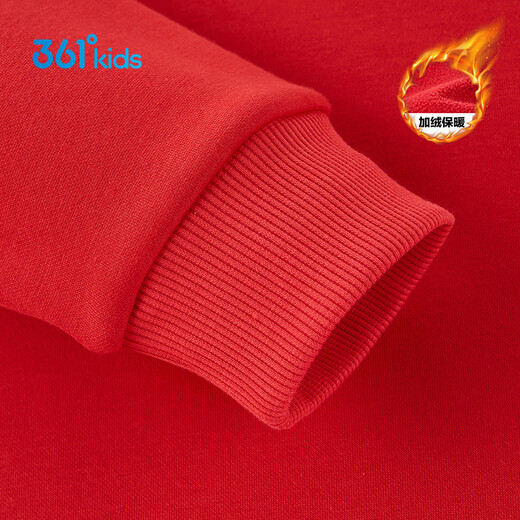 361 New Year's clothing New Year's children's sweatshirt 26 spring men's and large children's velvet warm half turtleneck splicing top red 150