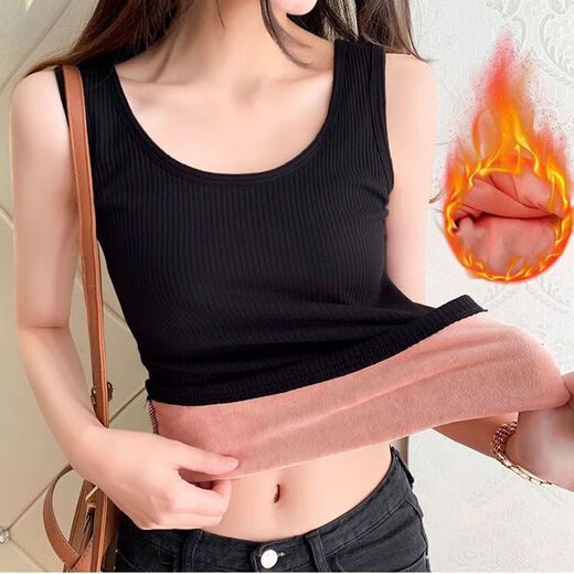 New thermal vest for women, velvet and thickened autumn coat for inner wear, autumn and winter slim fit bottoming vest top, skin color, 1 piece, 1398, warm, one size fits all, 80-135Jin Jin is equal to 0.5 kg