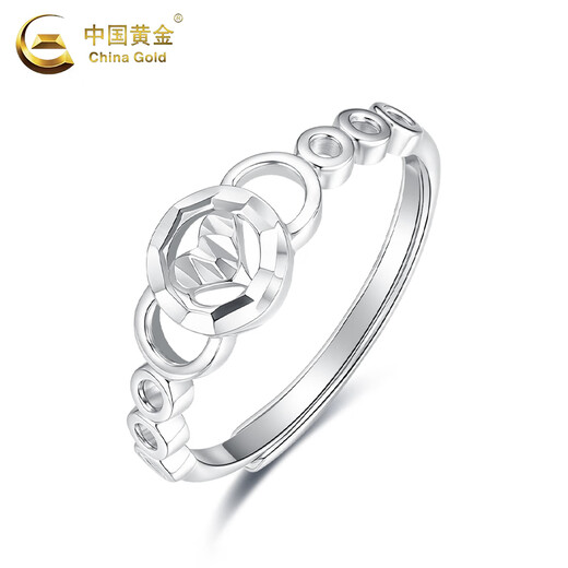 China Gold (CHINA GOLD) PT950 platinum love ring for women, high-end, heart-pounding Valentine's Day birthday gift for girlfriend and wife, platinum love ring, about 2.8g