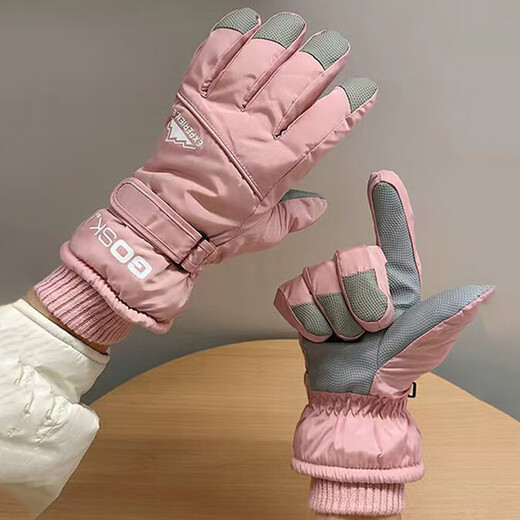 Tolea Warm Gloves Winter Cold-proof Outdoor Cycling Warm Ski Gloves Velvet Water-Repellent Touch Screen Men's and Women's Gloves White - Same Style for Men and Women Velvet Warmth/Water-Repellent One-size-fits-all