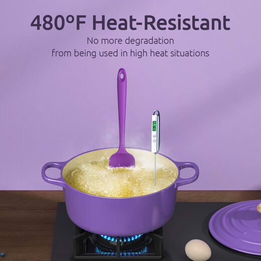 Yusenyi high-looking export purple baking spatula high temperature resistant silicone cream spatula nougat scraper purple 5-piece set