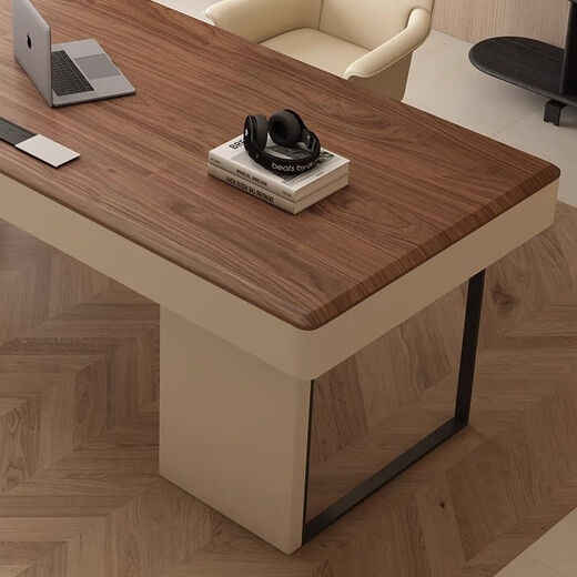 Luxurious sandalwood desk solid wood desk modern minimalist walnut decoration home study bedroom desk light luxury boss computer desk walnut desk smart power strip 120x70x75cm packed with delivery
