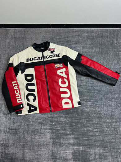 RSGDL Dennis Ducati No. 1 Cycling Suit Leather Jacket Men's and Women's Motorcycle Jacket Motorcycle Racing Suit Red S S